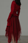 Marc Le Bihan 2590 Collection of Triple Tulle Silk Skirts Handmade in France MLB-2590-HONG Red